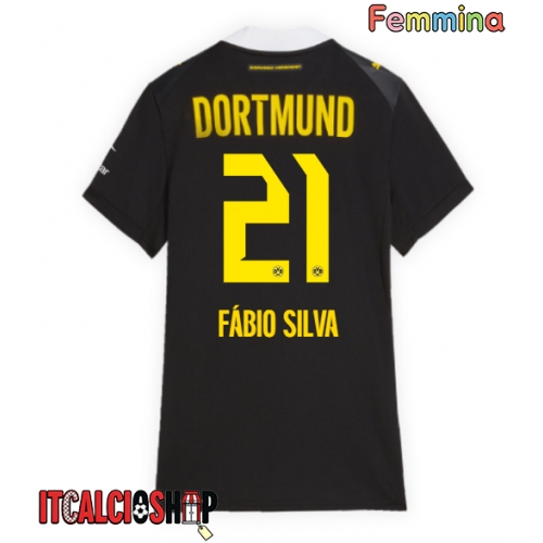 Borussia Dortmund Fabio Silva #21 Seconda Maglia Femmina 2026-27 Manica Corta